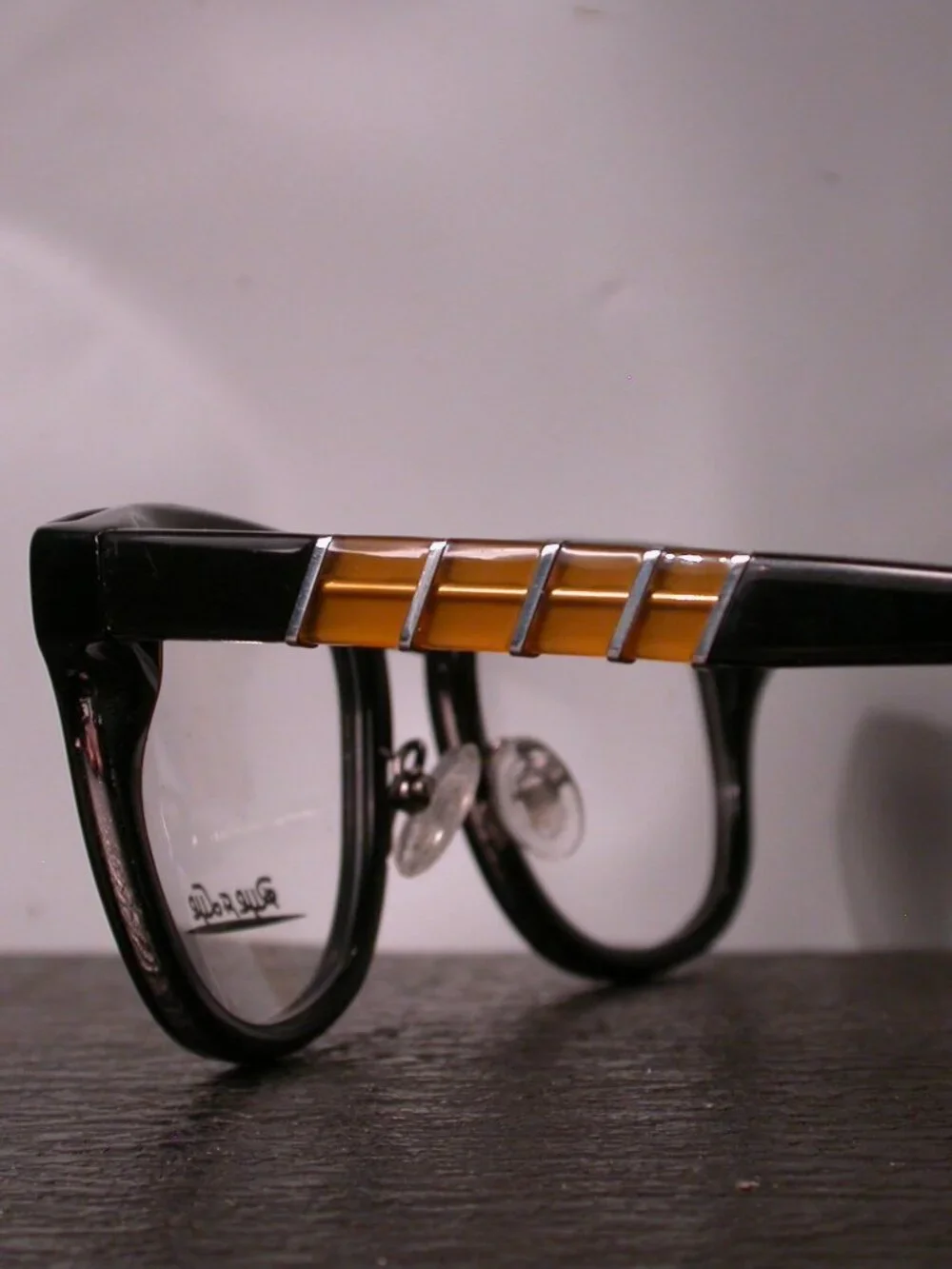 Rye & Lye Modern Black and Chrome Frames Eyeglasses Made in Italy